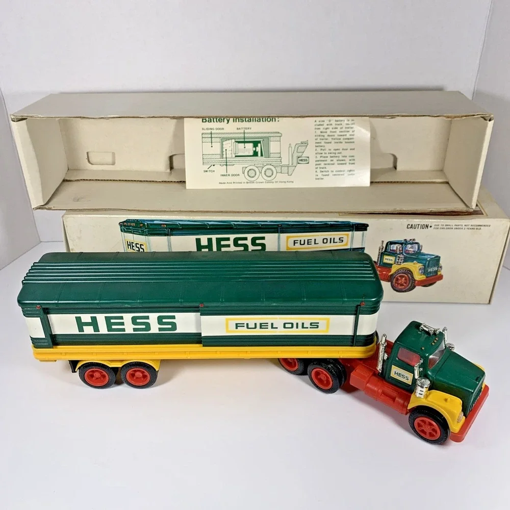 RARE Vintage‎ 1976 HESS Toy Tanker Truck w/ Barrels & Card in Original Box